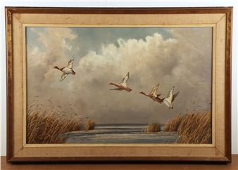 Hans Liebl Painting "Geese Ascending" - Hans N. Liebl