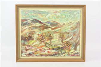 541. DAL-EDVIN NORBERG (1905-1995), olja på pannå - Dal-edvin Norberg