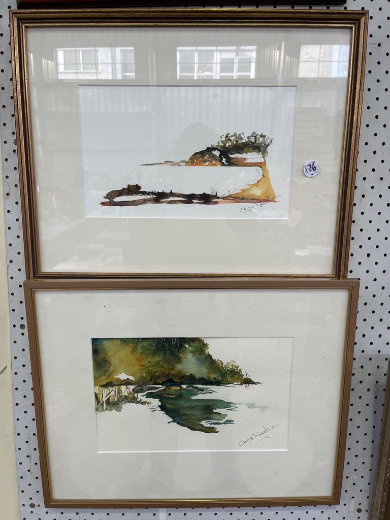 Artwork by Chris Needham, PAIR OF FRAMED WATERCOLOURS - CHRIS NEEDHAM, Made of watercolours