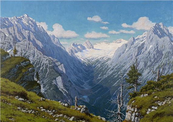 Blick vom Schachen auf das Wettersteingebirge und Reintal by Rudolf Reschreiter