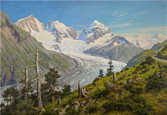Die Bernina-Gruppe mit Morteratschgletscher by Rudolf Reschreiter