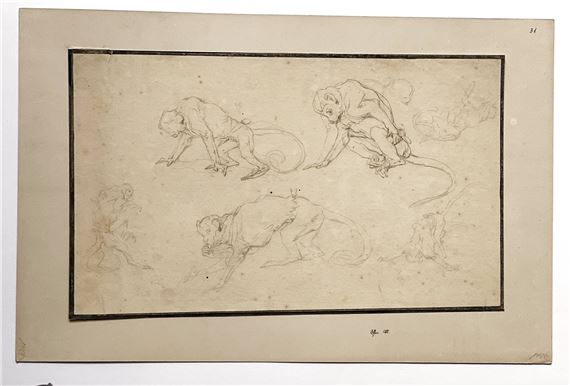 Sechs Affen-Motive by Johann Elias Ridinger
