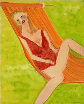 Jeune fille au hamac - Yves Auguste