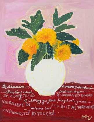 Artwork by Ellie Lee, More than just a vase with flowers, Made of acrylic gouache on canvas