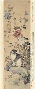 CAT AND CHRYSANTHEMUM - Dai bin