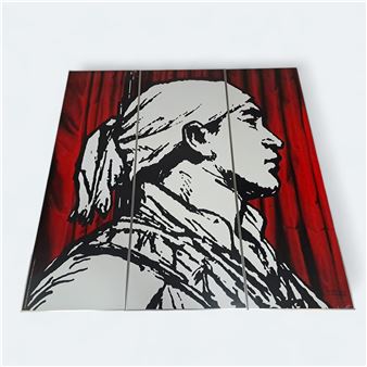 M. CACERES AND J. MIRANDA A triptych portrait A coloured pri - M. Caceres