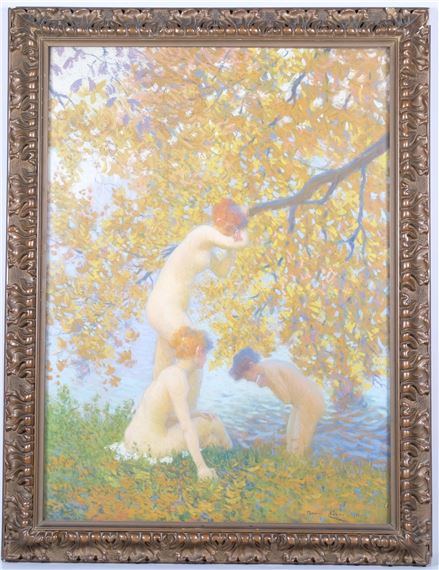 oil on canvas by Maurice Chabas, dated 1908