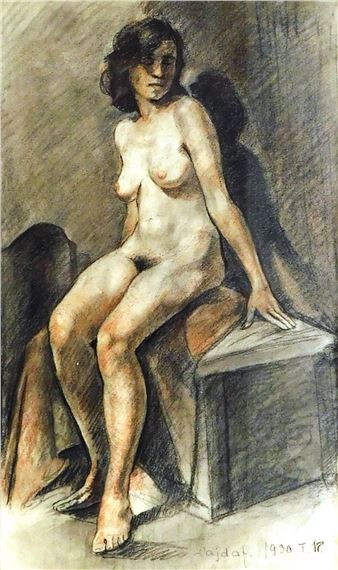 female nude portrait - Lajos Vajda