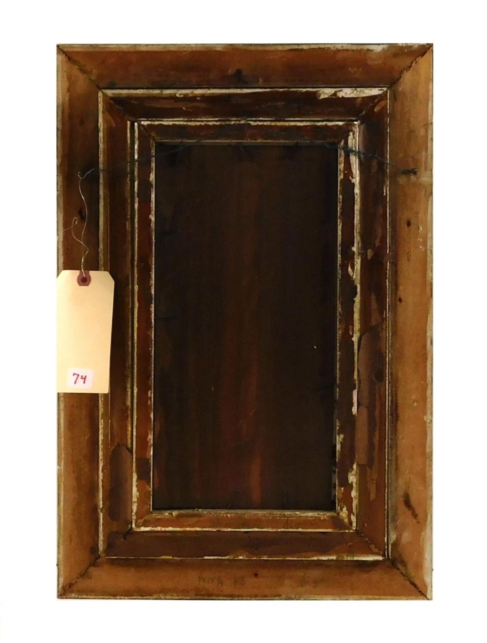 Artwork by Robert T. Stuart, +Attributed to Robert T. Stuart (English, 19th C.), oil on wood panel, pastoral scene with bridge and village in distance, signed lower right, elaborate scroll gilt frame with losses, cracks and chips to frame, especi..., Made of oil on wood panel