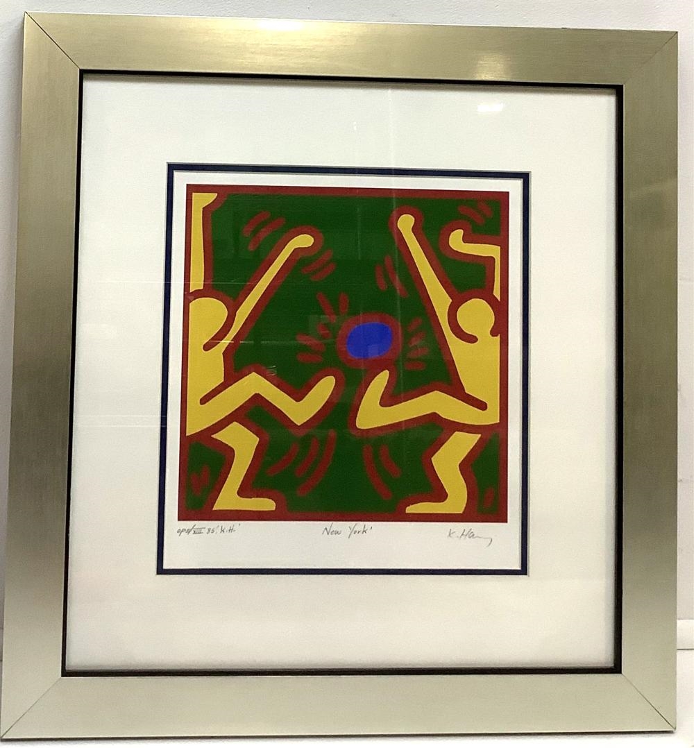Keith Haring | Keith Haring Kick Blue Ball Soccer Print On Paper ...