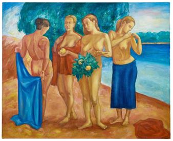 Nach dem Bade, Russischer Künstler des 20. Jh - Nikolai Filatov