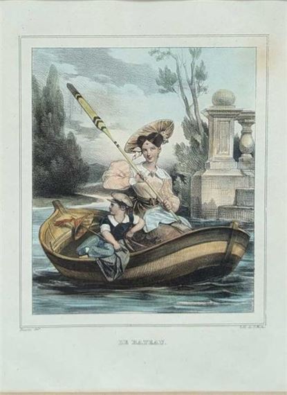Achille Devéria | Achille DEVERIA (1800-1857) (d'après) La bateau