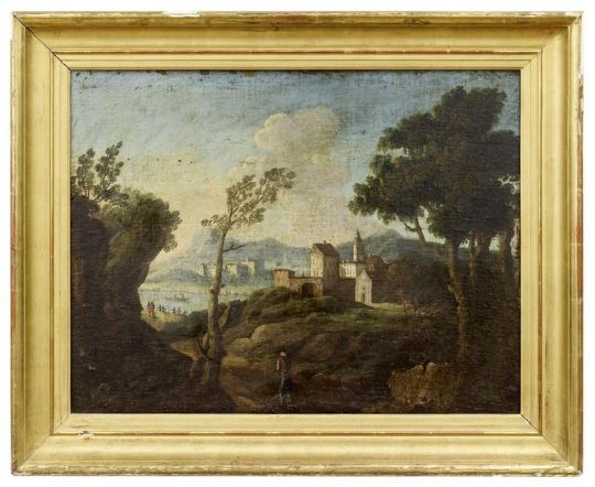 Südliche Landschaft mit Architektur, Deutschland, 18. Jh