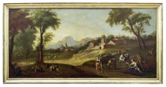 Supraporte mit pastoraler Landschaft, Deutsche Schule des 18. Jh