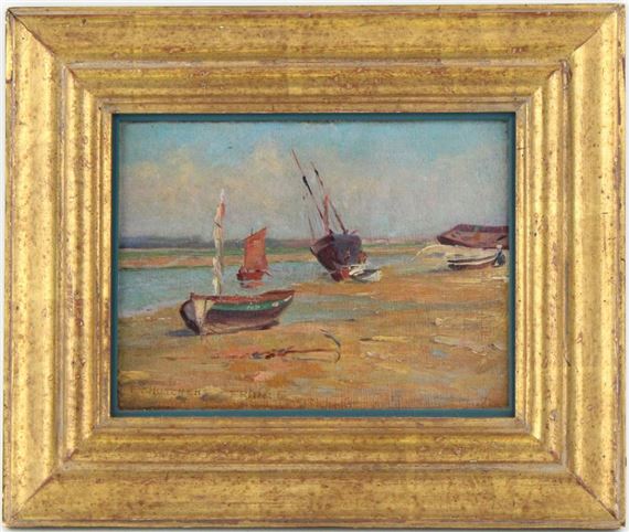 Boats on Shore - Frank Townsend Hutchens