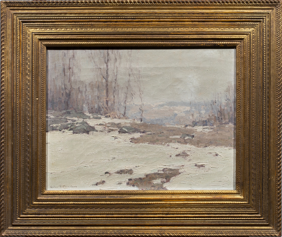 Artwork by John Fulton Folinsbee, Winter Scene (Study for "Snow Patches), Made of oil on canvas