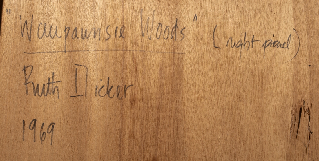 Artwork by Ruth Dicker, Waupaunsie Woods,