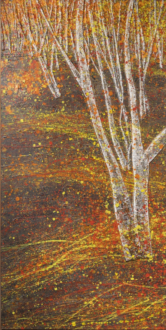 Artwork by Ruth Dicker, Waupaunsie Woods,