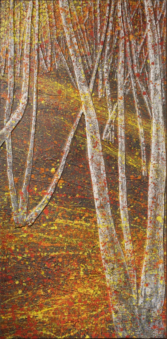 Artwork by Ruth Dicker, Waupaunsie Woods,