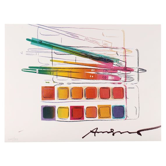 Watercolor Paint Kit with Brushes by Andy Warhol, 1982
