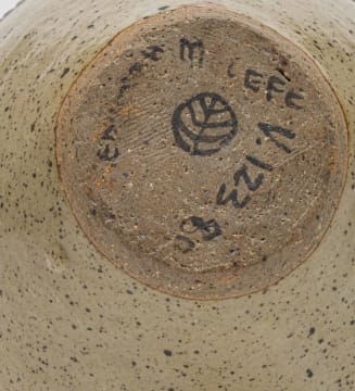 Artwork by Lephina Molefe, Double-spouted vessel with decorative handle and relief decoration, Made of relief decoration