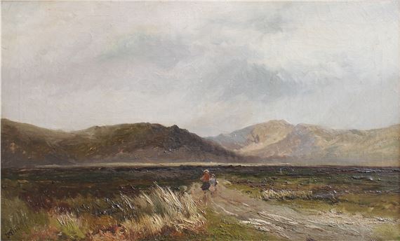 Paul H Ellis (fl.1882-1908)
Children on a rural lane in an extensive landscape
Signed, oil on canvas, 44.5cm by 75cm by Paul H. Ellis