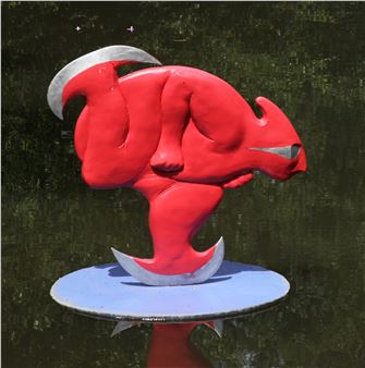 Red Skater
glass-reinforced 
approximately 125cm high - Michael Marriott