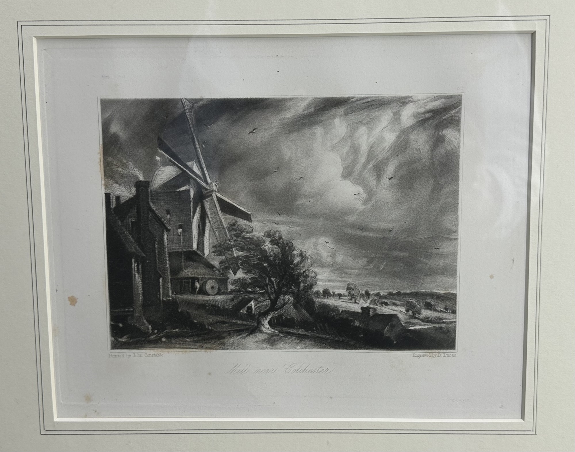 Artwork by John Constable, Mill near Colchester and Castle Acre Priory, Made of mezzotints