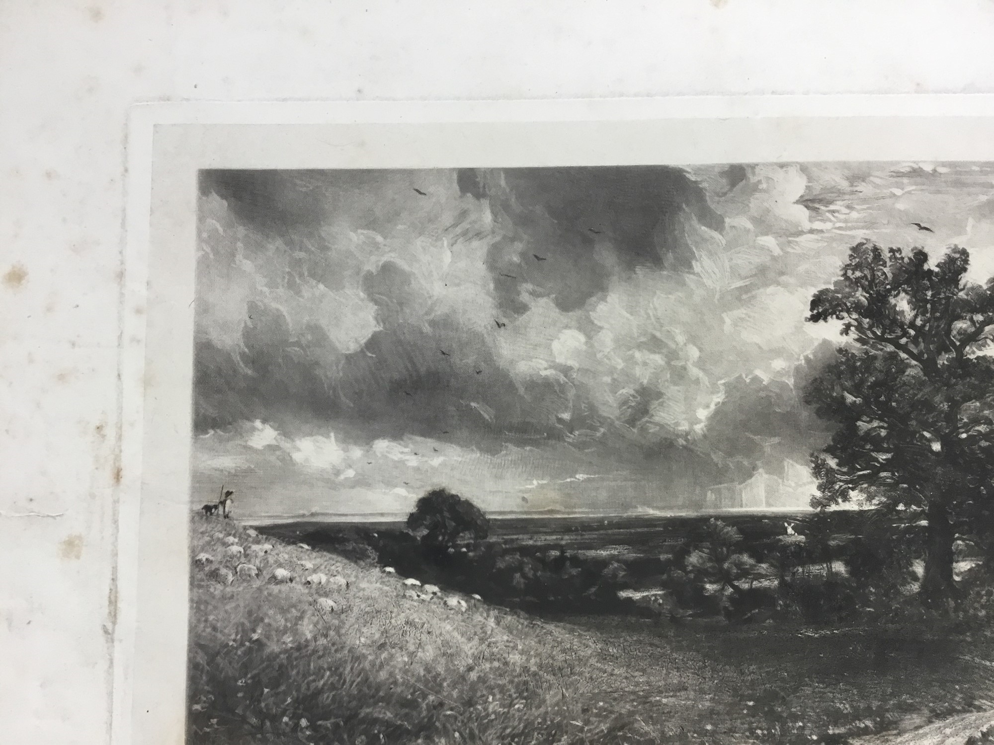 Artwork by John Constable, David Lucas, two mezzotints, "A Mill", 26cm x 35.5cm overall, and "Noon", 27cm x 37cm overall, both published by Mr Constable, Charlotte Street, London 1830, both unframed, Made of mezzotints