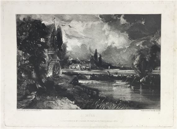 two mezzotints, "A Mill", 26cm x 35.5cm overall, and "Noon", 27cm x 37cm overall, both published by Mr Constable, Charlotte Street, London 1830, both unframed by John Constable, David Lucas, 1830