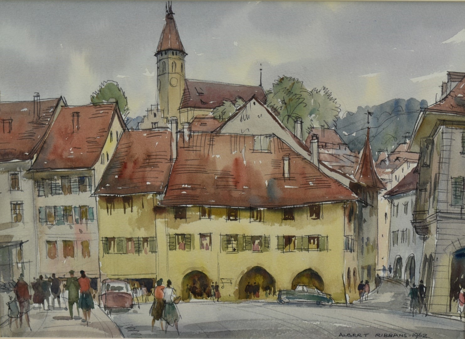 Albert Charles Ribbans | Townscape (1962) | MutualArt