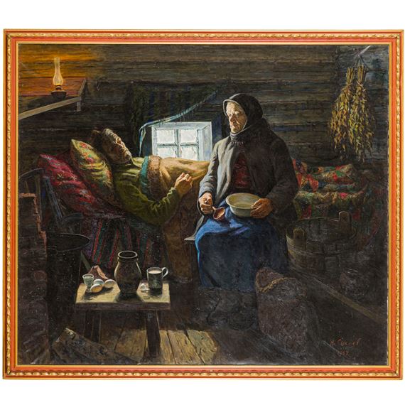 La Madre, gli anni della guerra by Nicolai Sysoev, datato 1967