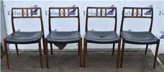 a set of four rosewood Model 78 rosewood chairs - Nils Moller