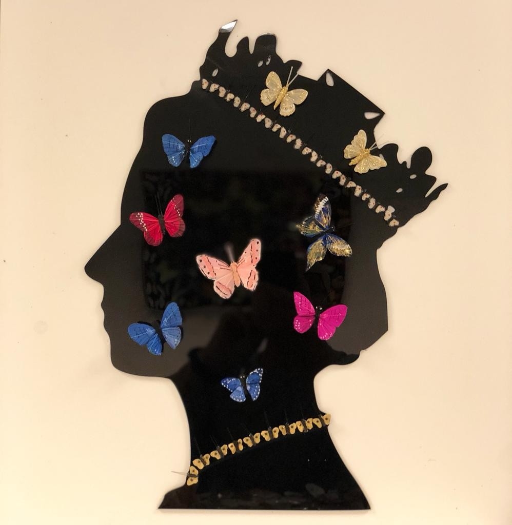 Artwork by Michael Olsen, Queen Elizabeth II, Made of cased in perspex