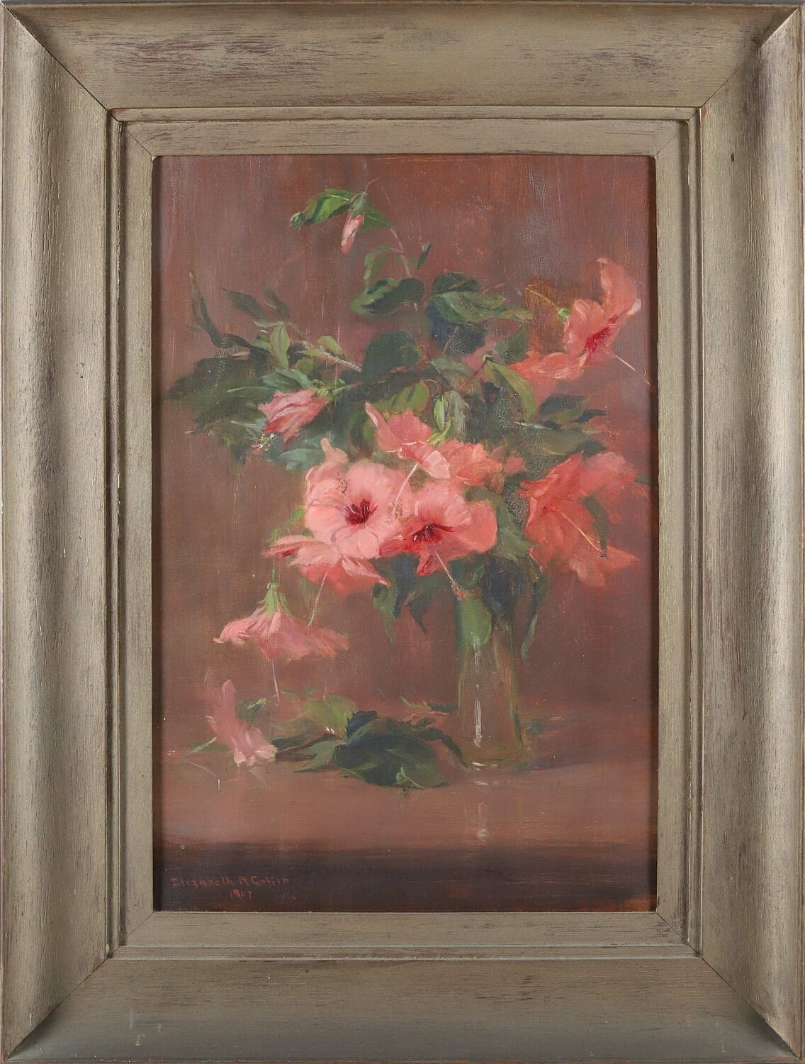 Artwork by Elizabeth R. Coffin, Althea Rose of Sharon, Made of Oil on Board