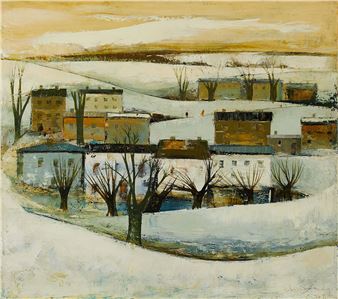 Laimdot Murniek "Winter" Oil Painting 1965 - Laimdot Murniek