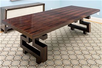 Timeless Luca Radice Ebony Veneered "Barcelona" Dining Table - Luca Radice
