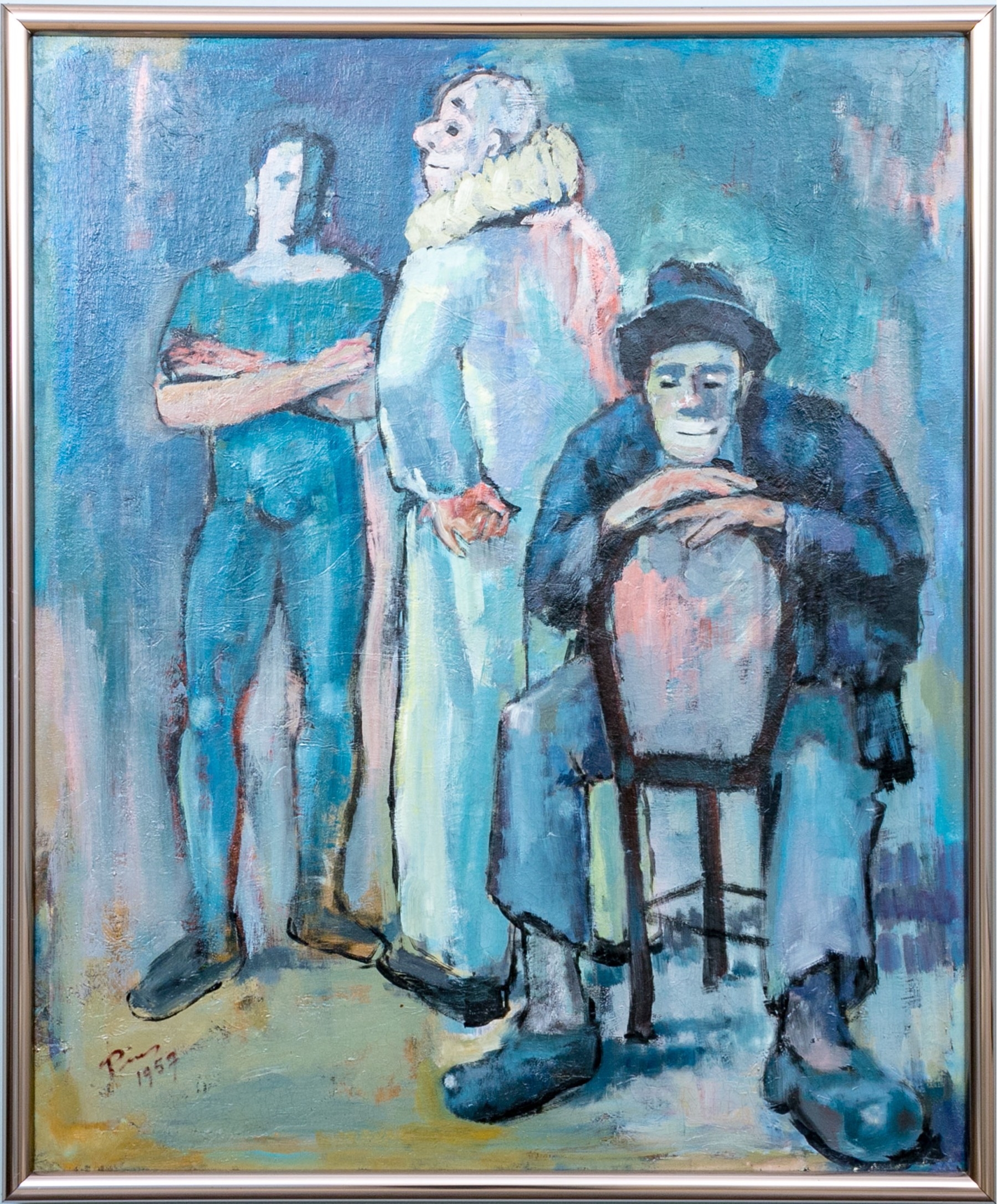 Jacob Pins | Three Clowns, (Circa 1957) | MutualArt