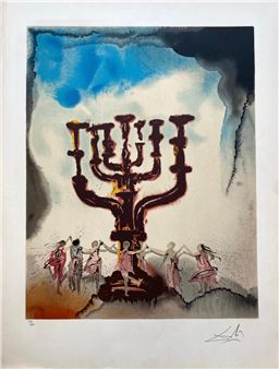 Salvador Dali 1904-1989 (Spanish) The Menorah - Limited edition from the famous portfolio of lithographs celebrating the Jewish peop - Salvador Dalí