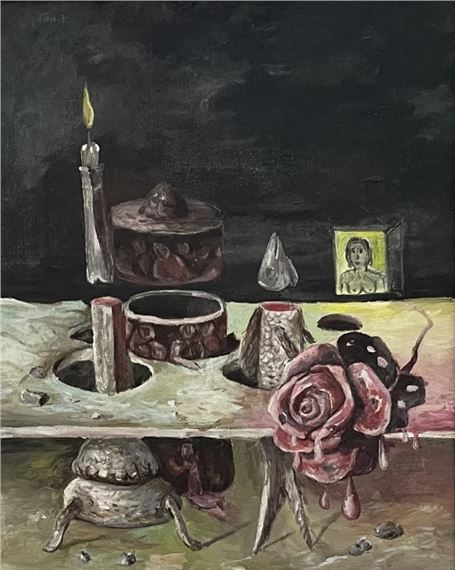 Rose and a candle by David Meshulam