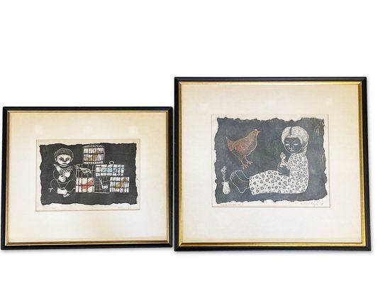 Helen Siegl. 2 Woodblock Prints by Helen Siegl