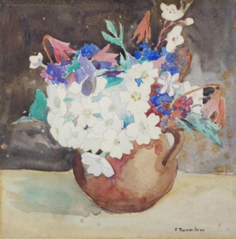 Artwork by F. Twenlow, Vase of Flowers, Made of watercolour on paper