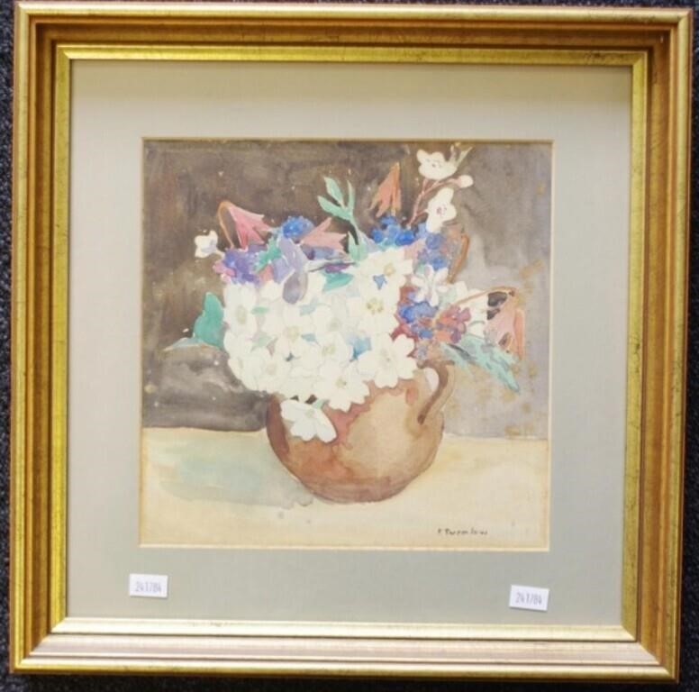 Artwork by F. Twenlow, Vase of Flowers, Made of watercolour on paper