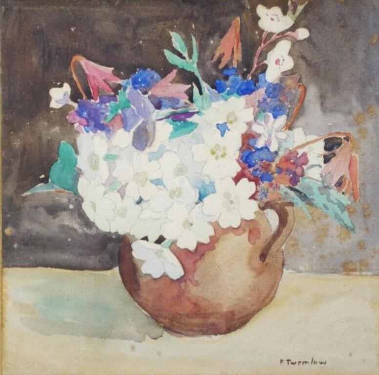 Artwork by F. Twenlow, Vase of Flowers, Made of watercolour on paper