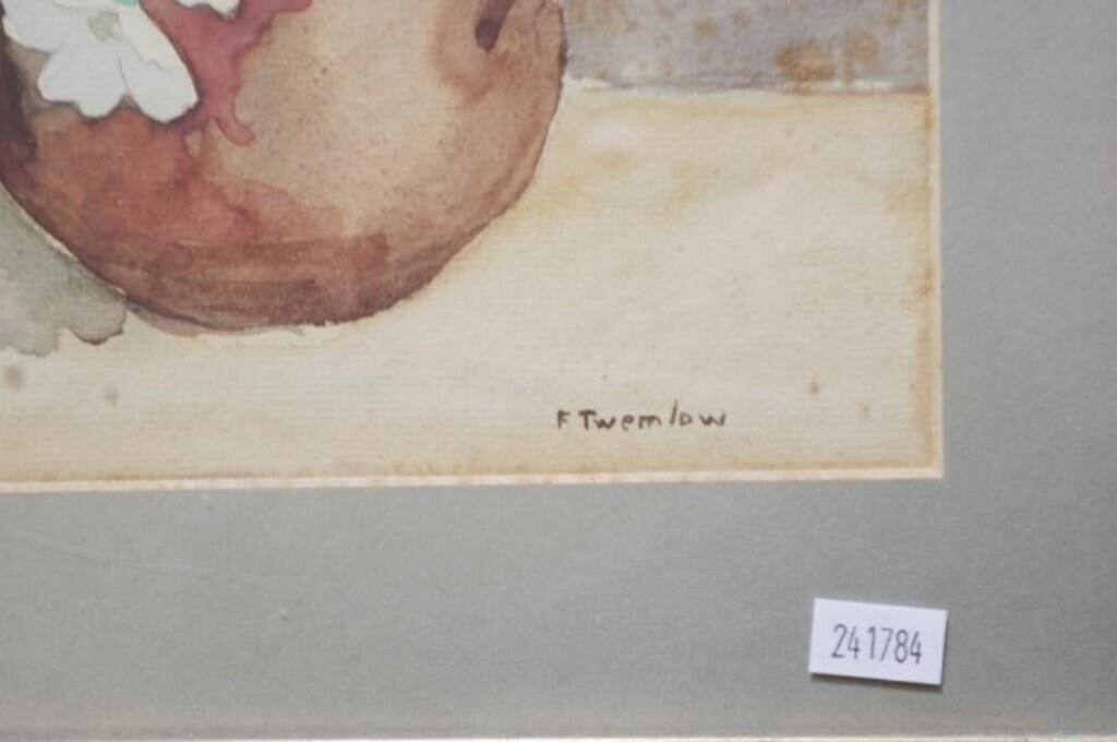 Artwork by F. Twenlow, Vase of Flowers, Made of watercolour on paper