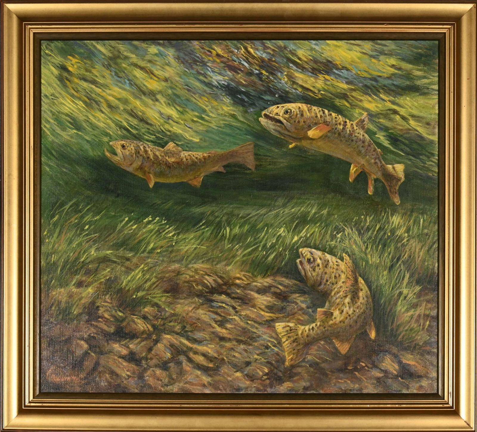 Artwork by Louise Marguerite Goudemond, Brown Trout, Made of oil on canvas