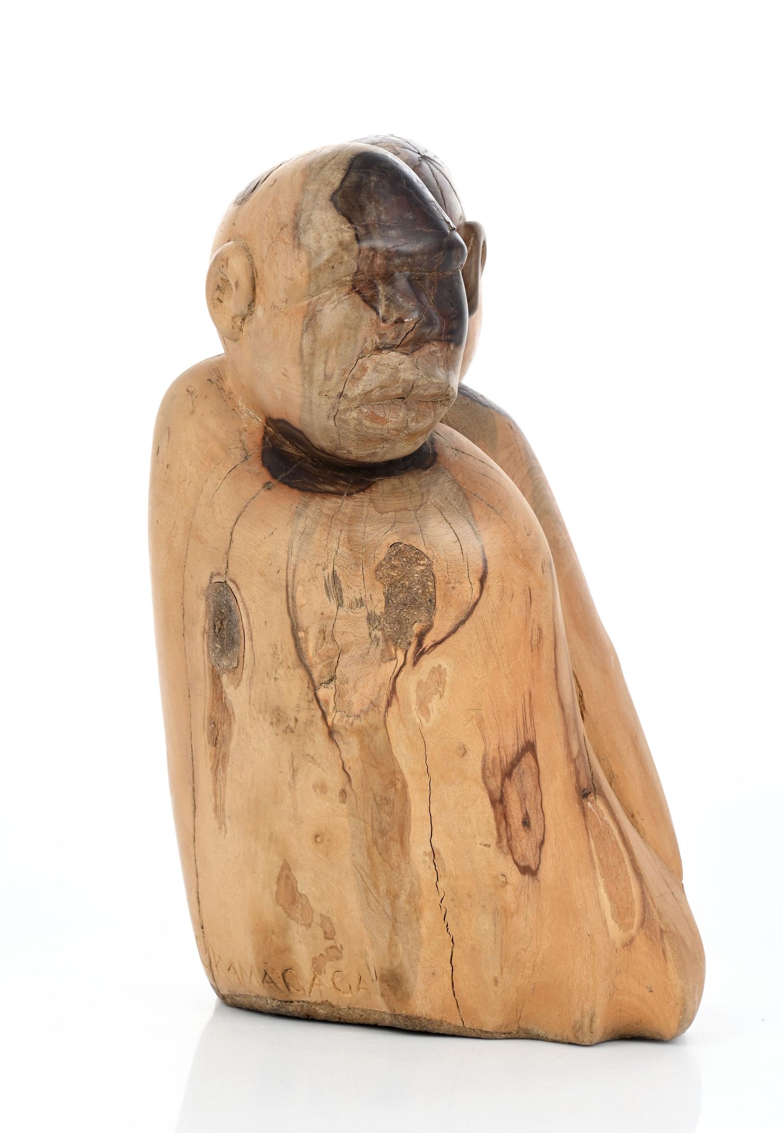 Artwork by George Ramagaga, Entwined Figures, Made of carved wood