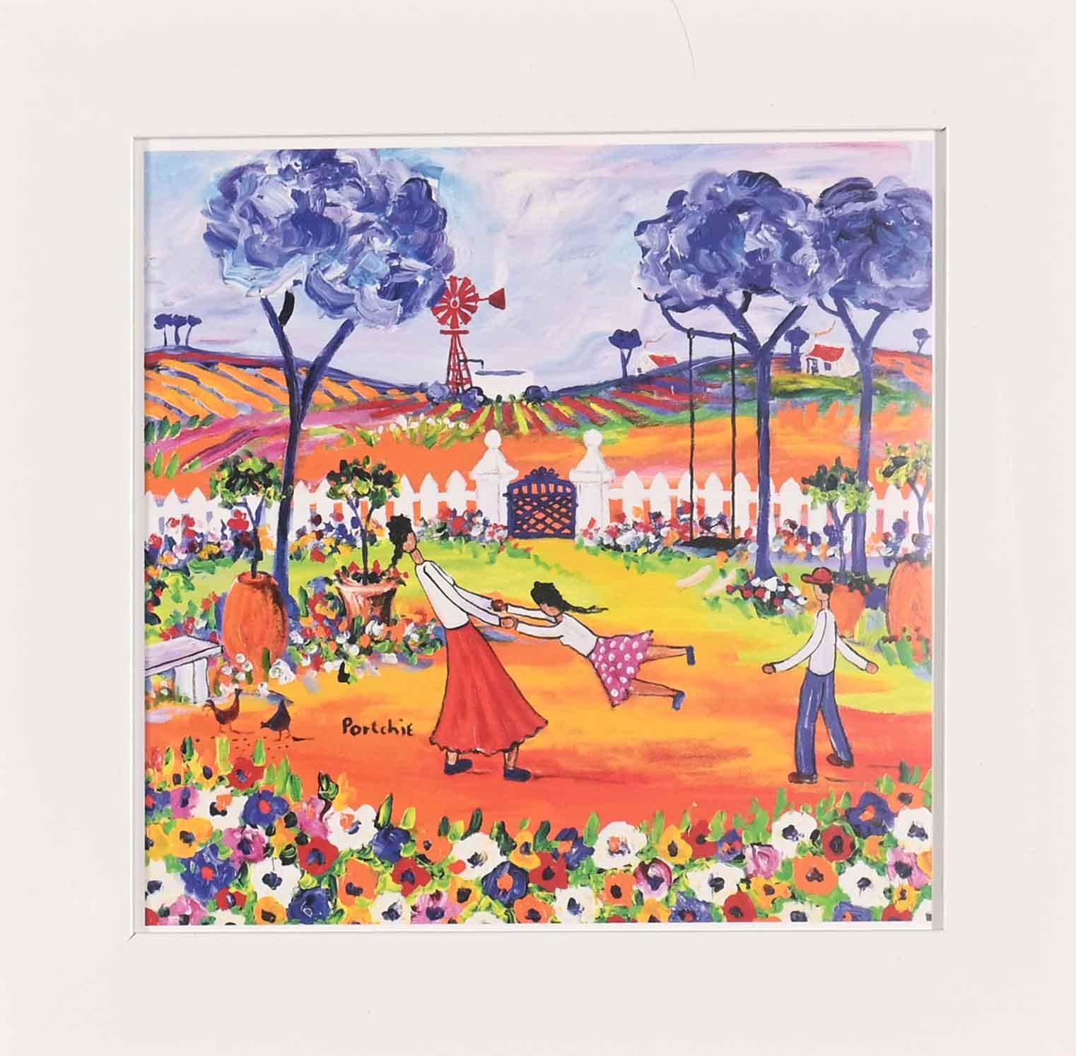 Portchie | Family Playing in the Garden | MutualArt