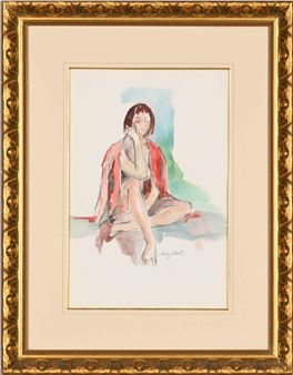 Seated Female Nude with Jacket - Audrey Hart