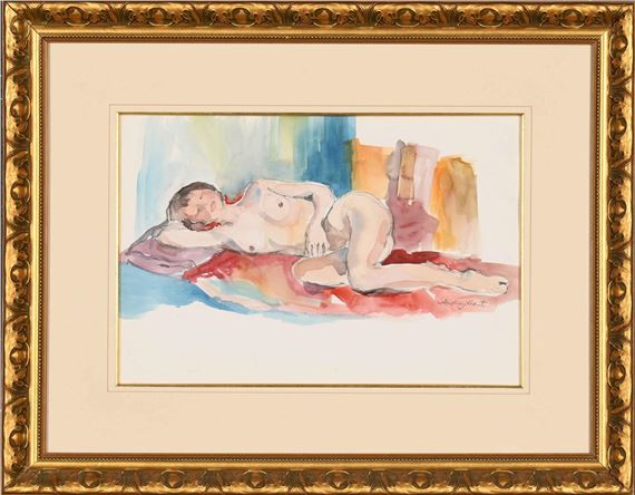 Reclining Female Nude by Audrey Hart